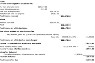 do efficient UK self assessment tax return for uber and cis