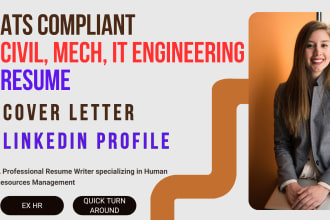 write and edit your engineering, civil, mechanical, IT, software, resume with cl