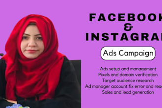 setup facebook and instagram ads for sales and leads