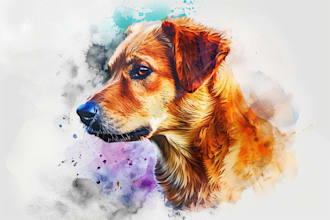 design a character pet portrait caricature and friendship portrait