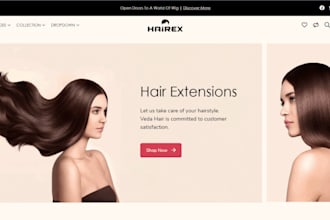 build high converting shopify hair extension dropshipping store hair brand store