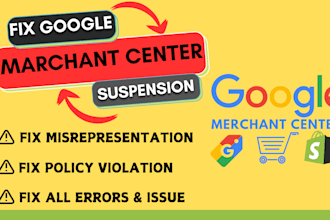fix google merchant center suspension and misrepresentation