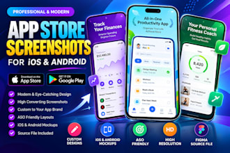 design app store screenshots for ios and google play store
