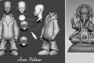 create the 3d realistic, cartoon, game, and sculpture design