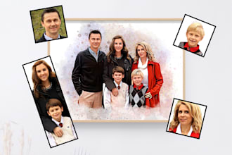 create custom family portrait, personalised couple portrait