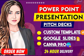 design modern powerpoint presentation and will research myself in 12 hours