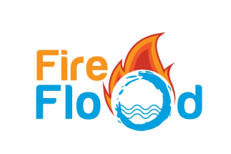design extraordinary fire and flood logo