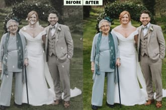 remove blemishes or object and wedding photo editing using photoshop