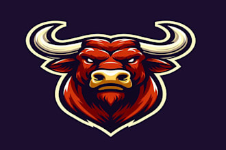 do bull head mascot logo design service for your page