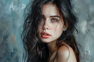 do realistic digital oil painting portrait from your photo