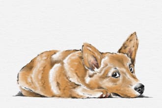 draw a potrait of your pet in watercolour