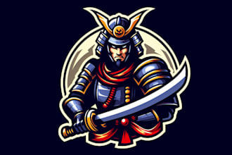 do make feudal warrior, war, knight, samurai, warrior, sword mascot logo design