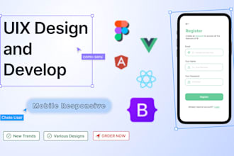 ui UX design, mockup, and static website development