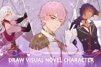 draw visual novel anime character