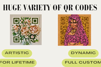 create full custom unique dynamic qr code for lifetime