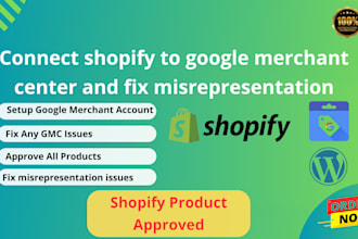 connect shopify to google merchant center and fix misrepresentation
