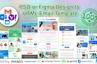 convert PSD or figma design into responsive HTML email