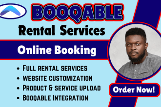 create booqable online rental website, booqable rental service website design