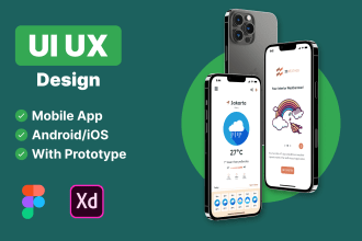 do mobile app UI UX design, wireframe UX, or figma mobile UI design