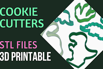 design cookie cutters 3d printable, shape or character