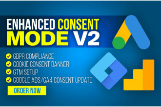 setup enhanced google consent mode v2, cookie consent banner