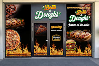 design window graphics, decal storefronts, shop front, signs, signage, yard sign