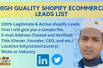 provide high quality shopify ecommerce leads list