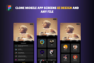 clone, replicate or recreate your mobile app screens ui design in figma