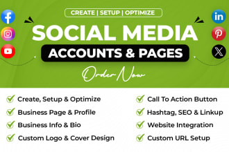 create and set up all social media accounts and business pages