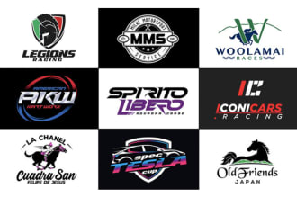 do motorsports car bike racing team or club logo design