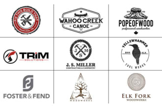 do wood craft carpentry woodworking handyman logo design