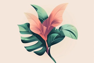 make design hand drawn botanical logo for you