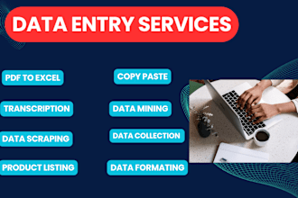 do data ,data entry, copy paste,convert pdf to excel