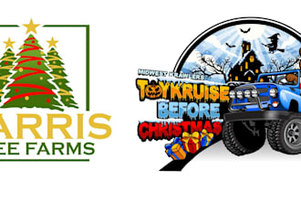 create modern christmas logo design