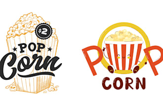 create a professional popcorn logo design