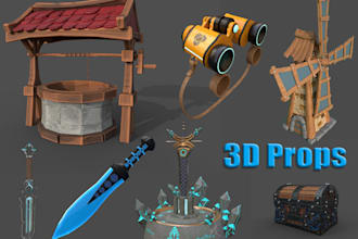 create 3d stylized props with hand painted textures