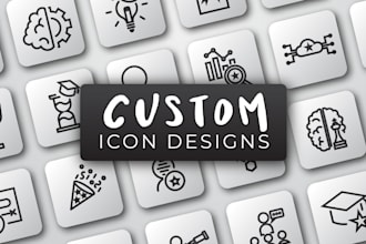 design custom unique flat icons for your website and app