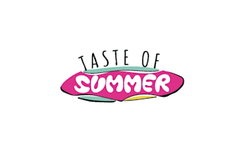 vintage surfboard summer themed cafe logo