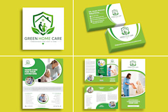 home health care medical spa hospice logo flyer brochure business card design