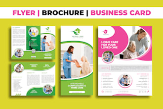 home health care medical spa hospice flyer brochure business card poster design