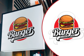 design coffee shop, pizza, restaurant, tea, burger, bbq, food logo full branding