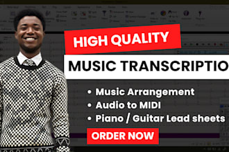 do flawless music transcription, piano sheet music and midi