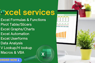 create excel formulas, marcos, vba, and spreadsheet