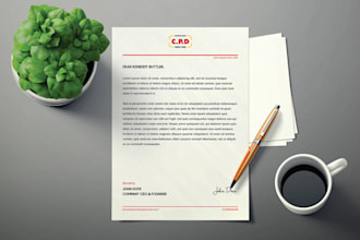 design professional letterhead and business card with editable template