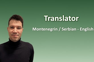 professionally translate english to serbian or montenegrin