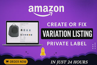 create amazon variation listing or fix amazon listing errors