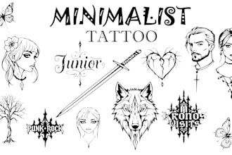 design cute, minimalist, line art or custom tattoo ideas