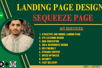 build and design landing page and squeez page using wordpress and elementor