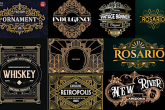 design  amazing  modern luxury line art gatsby deco style logo retro vintage