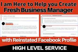 create and fix facebook business manager, ad account